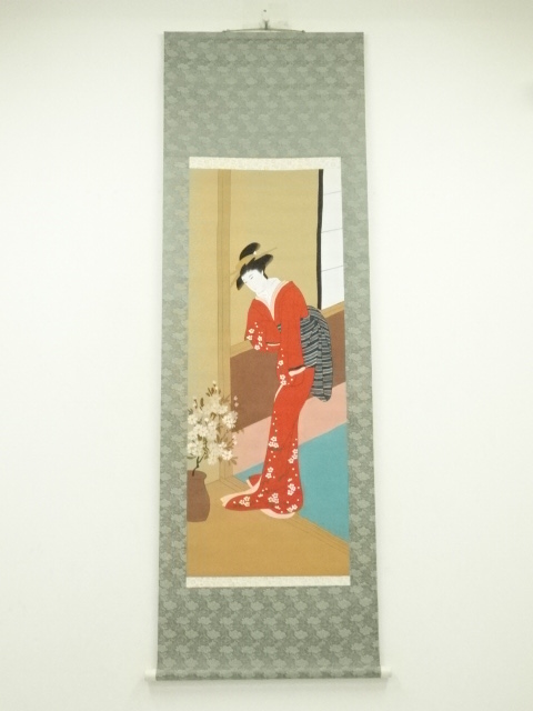 JAPANESE HANGING SCROLL / HAND PAINTED / JAPANESE BEAUTY / ARTIST WORK
